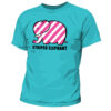 Striped Elephant T-Shirt - Tahiti Blue